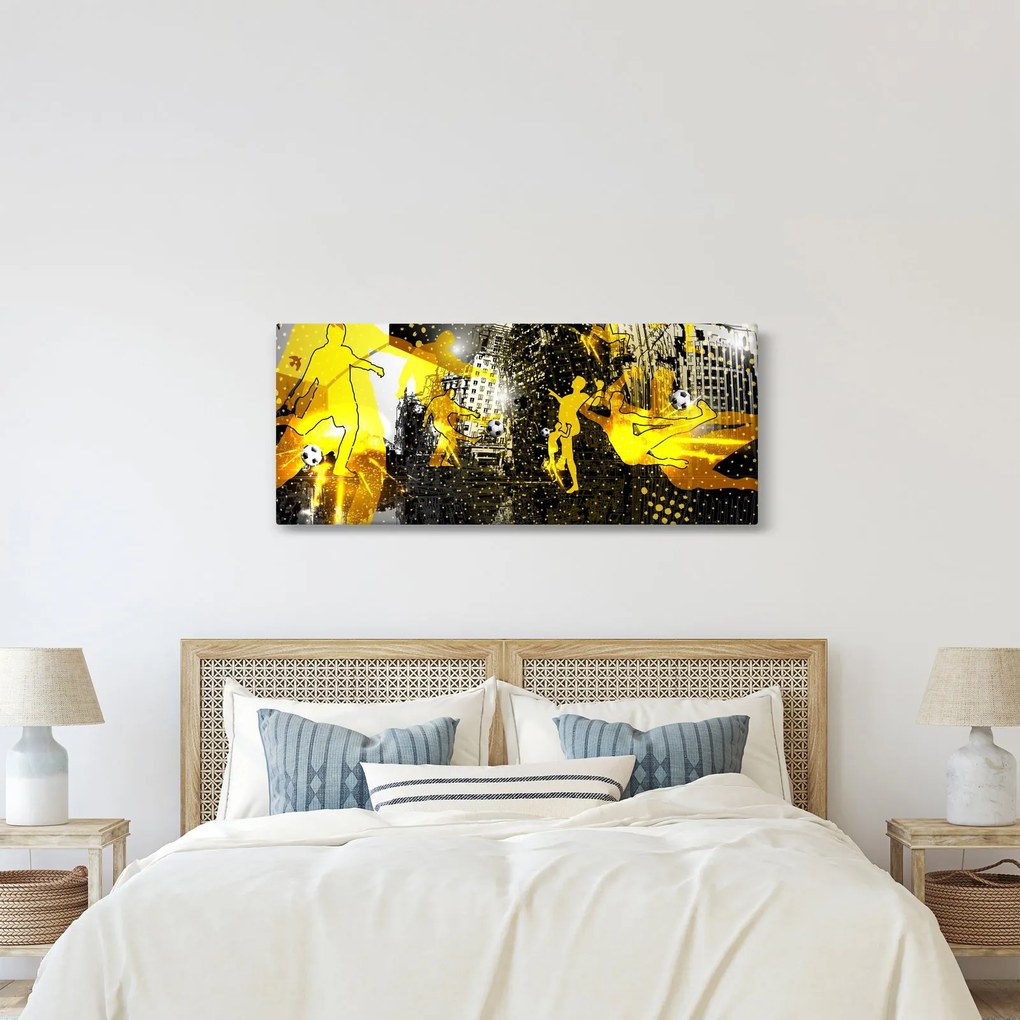 Obraz - Futbal vo veľkomeste (120x50 cm)