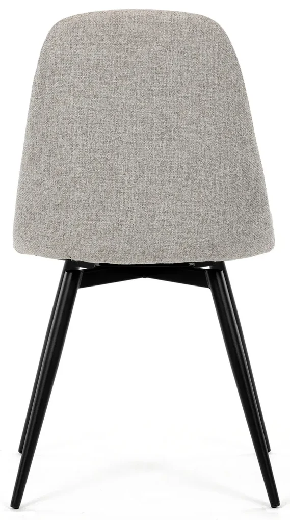 Autronic - Židle jídelní, krémová látka, 360° otočný mechanismus, černý matný lak, kovové nohy - DCL-V2040 CRM2