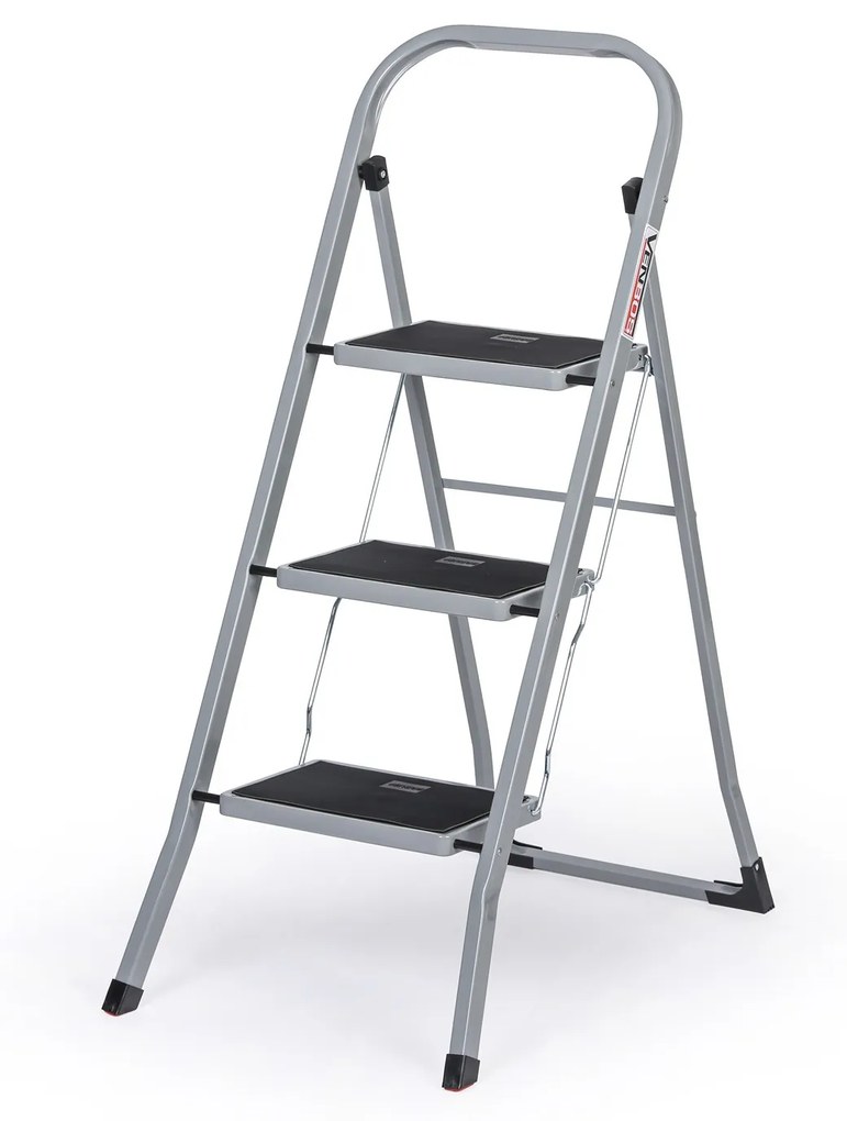Oceľové skladacie schodíky, 710 mm, 3 stupne