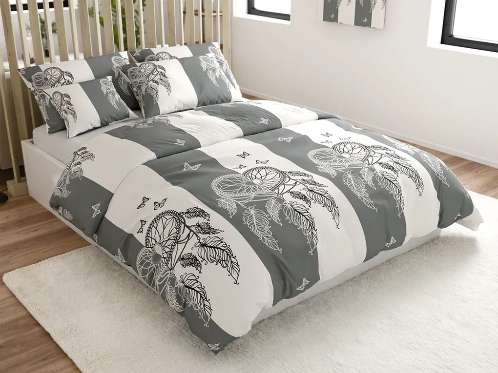 Polybavlnené obliečky TIRSO POLY sivo-biele Rozmer obliečky: 70 x 90 cm | 140 x 220 cm