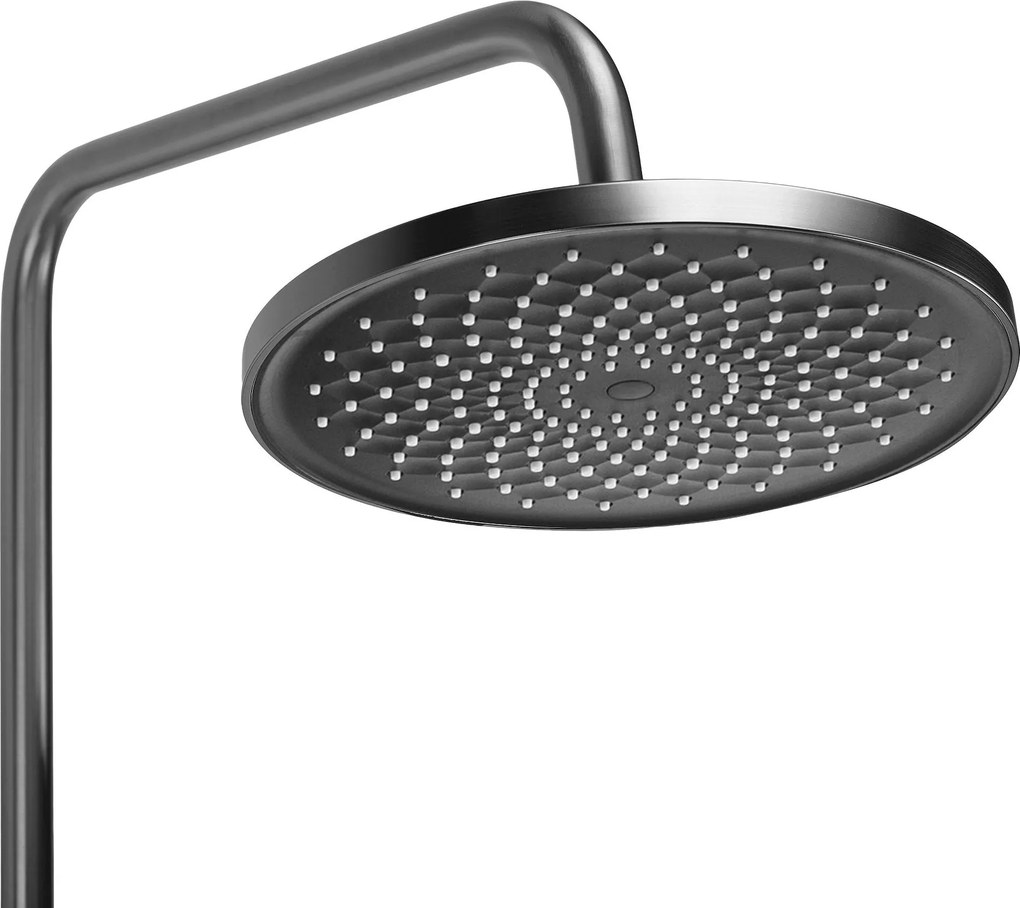 Rea Ontario, sprchový set nástenný s dažďovou sprchou, grafitová matná, REA-P9495