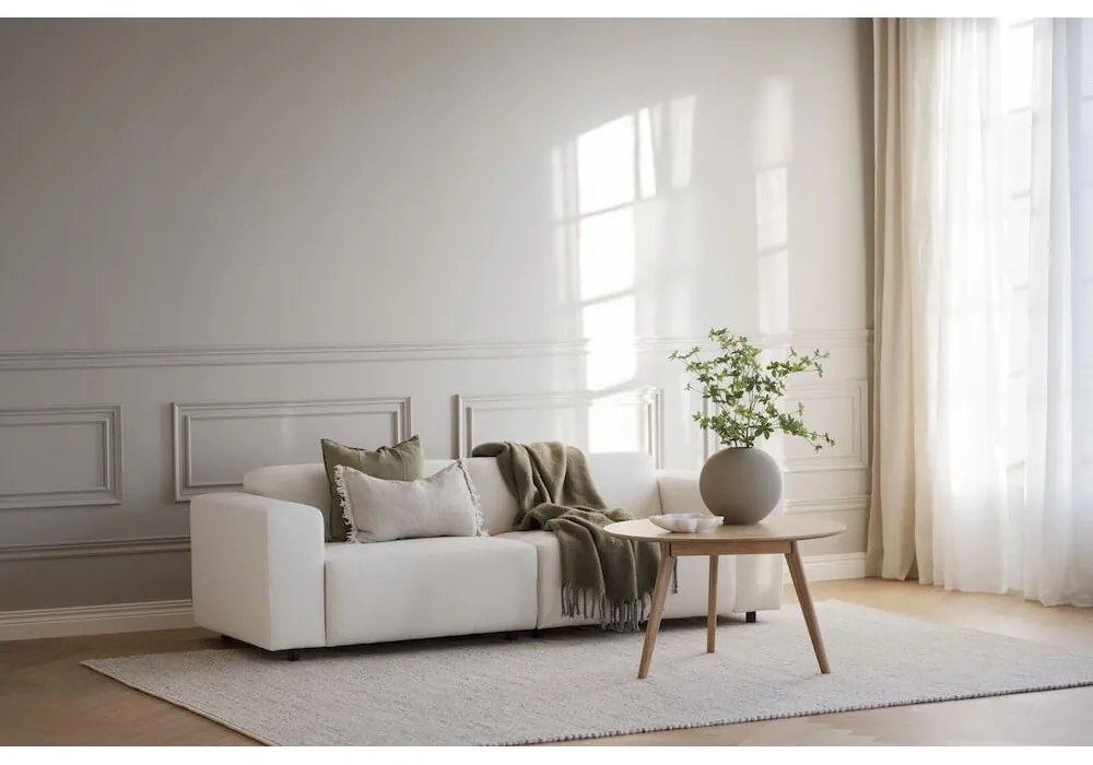 Okrúhly konferenčný stolík v dekore duba v prírodnej farbe 90x90 cm Yumi - Rowico