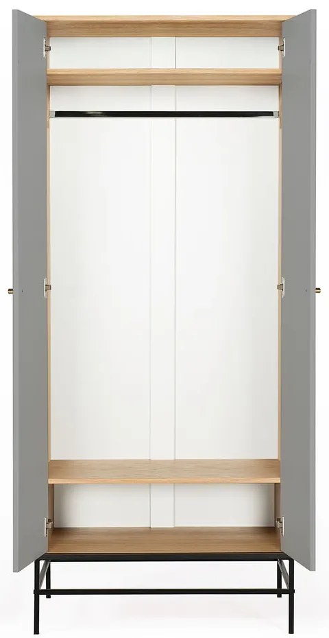 Sivá šatníková skriňa Woodman Mia