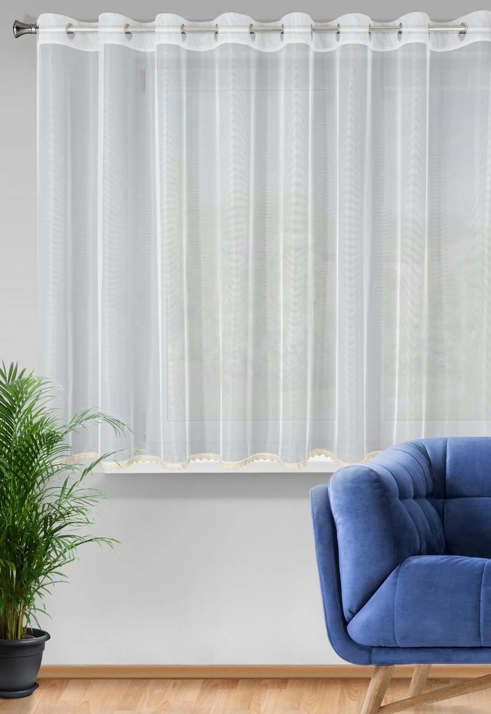 ZÁCLONA NA KRÚŽKOCH VIVIAN 300X150 CM BIELA