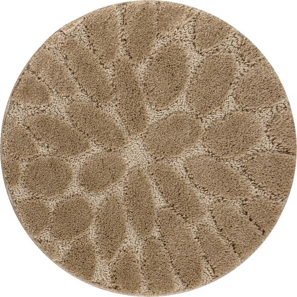 Kúpeľňový koberček SUPREME STONES kamienky, béžový kruh