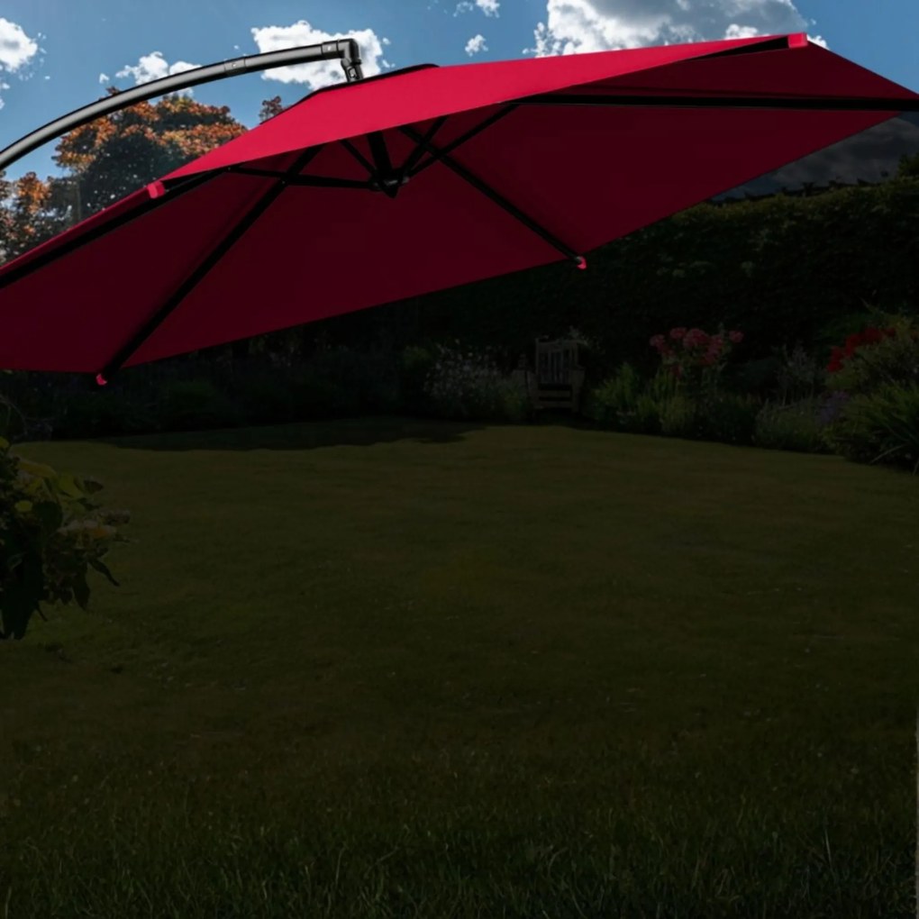 Záhradný slnečník Aluni 330 cm červený