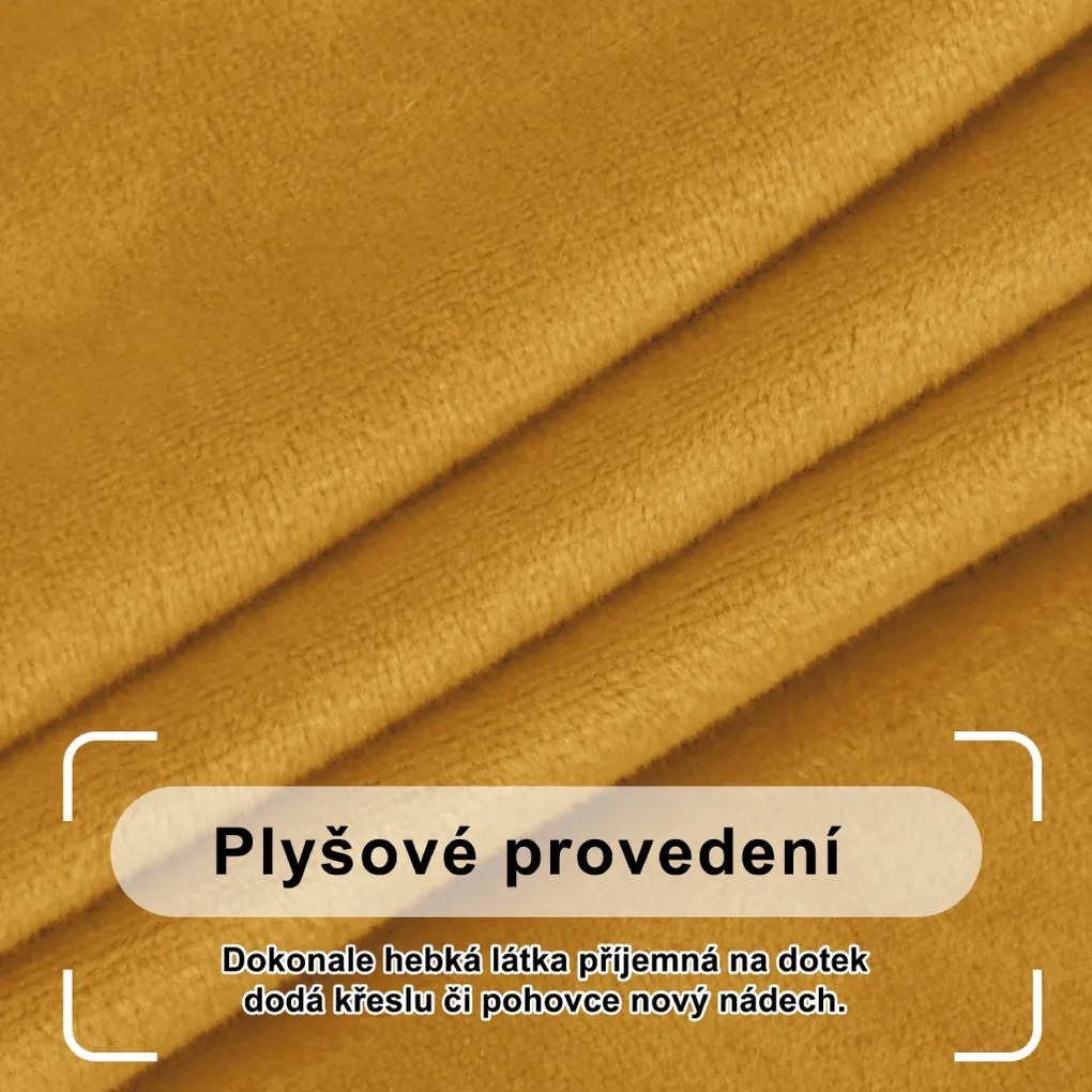 Elastický plyšový poťah na trojmiestnu rohovú pohovku BestBerg / ľavý / žltý