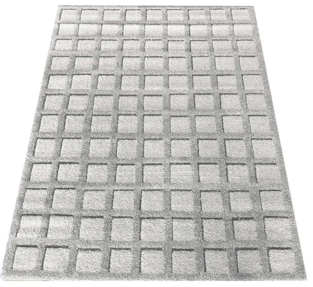 Koberec Serenity v sivej farbe s geometrickým vzorom Šírka: 160 cm | Dĺžka: 230 cm