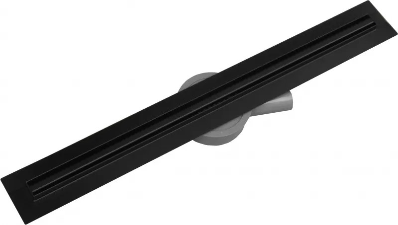 MEXEN Flat nerezový sprchový žľab s rotačným 360° sifónom 70 cm, vzor SLIM, čierna, 1741070