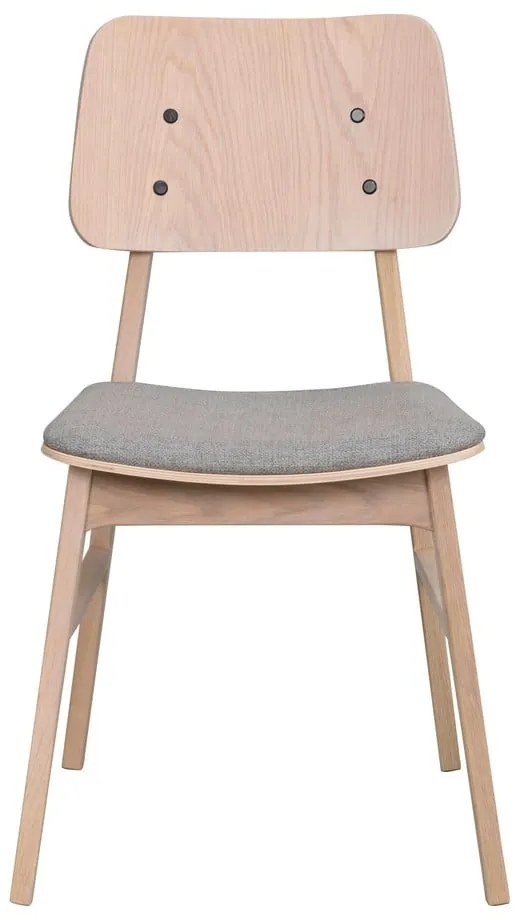 Svetlohnedá jedálenská stolička so svetlosivým sedákom Rowico Nagano