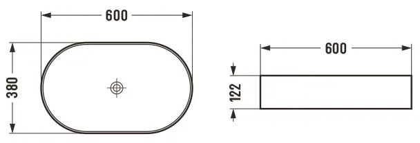 Mexen Celia, umývadlo na dosku 60 x 38 cm, biela, 22206000