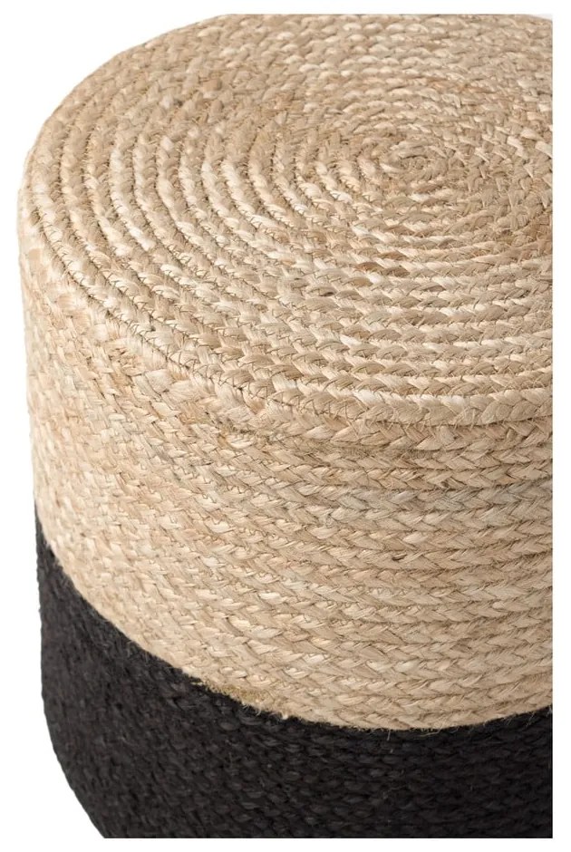 Čierny/v prírodnej farbe taburet Juta Gold Black – Hanse Home