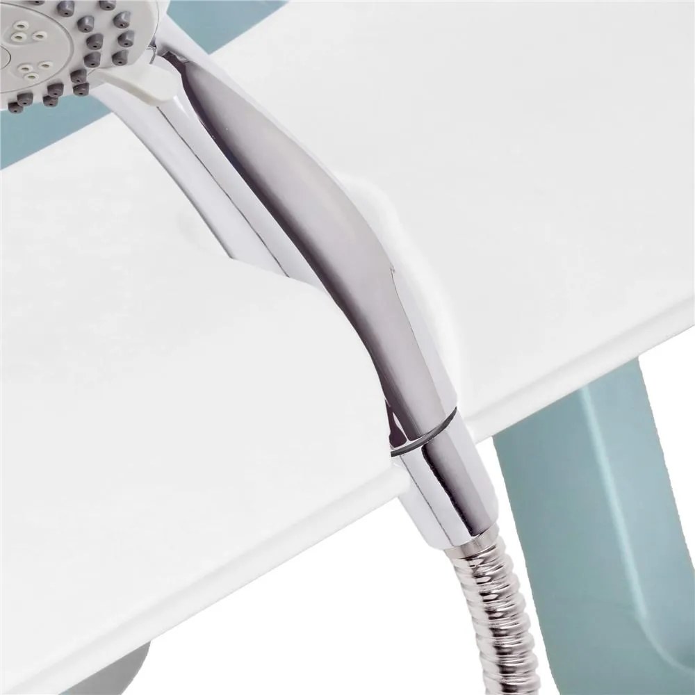 SPRINGOS Skladacia detská vanička 35 L pre bábätká, s teplomerom a vankúšikom, biela a modrá SB0063