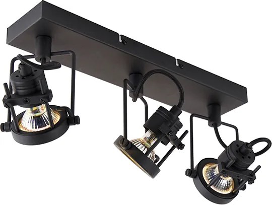 Priemyselný reflektor čierny 3-svetelný - Suplux