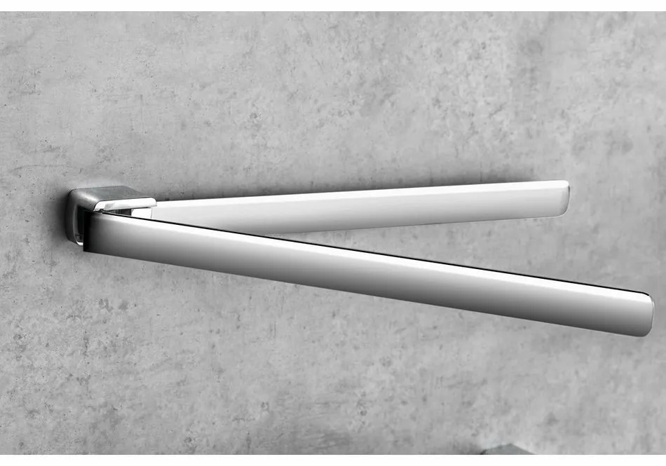 GEDY PI2313 Pirenei držiak uterákov dvojitý otočný, 35 cm, strieborná