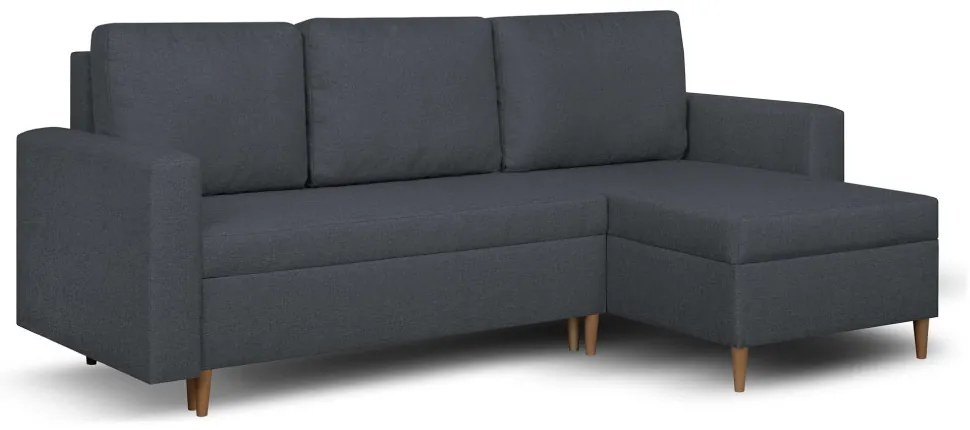 Rozkládací rohová sedací souprava KENO Tmavě šedá