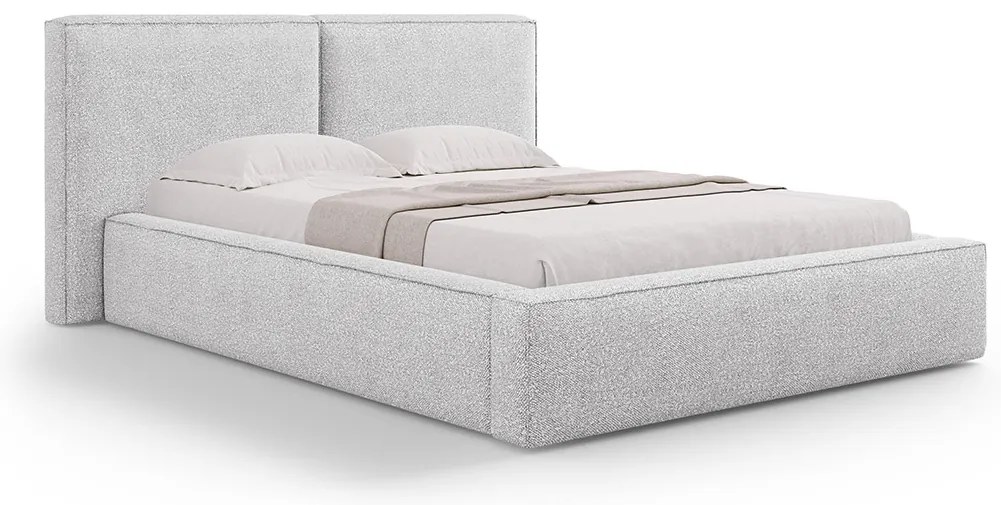 Micadoni Jodie dizajnová posteľ - Svetlosivá, Bouclé, 160 cm