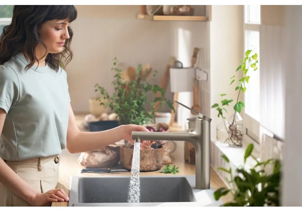 Hansgrohe Zesis M33, páková kuchynská batéria 160, vyťahovacia sprška, 2jet, vzhľad nerezu, HAN-74822800