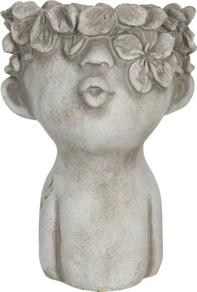 Obal na kvetináč v dizajne busty s kvetinami Tete - 11 * 11 * 18 cm