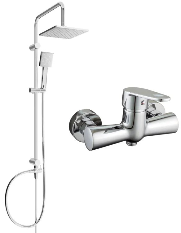 Mexen Tord sprchový set s dažďovou sprchou a sprchovou batériou Kama, chrómová, 72540200-00