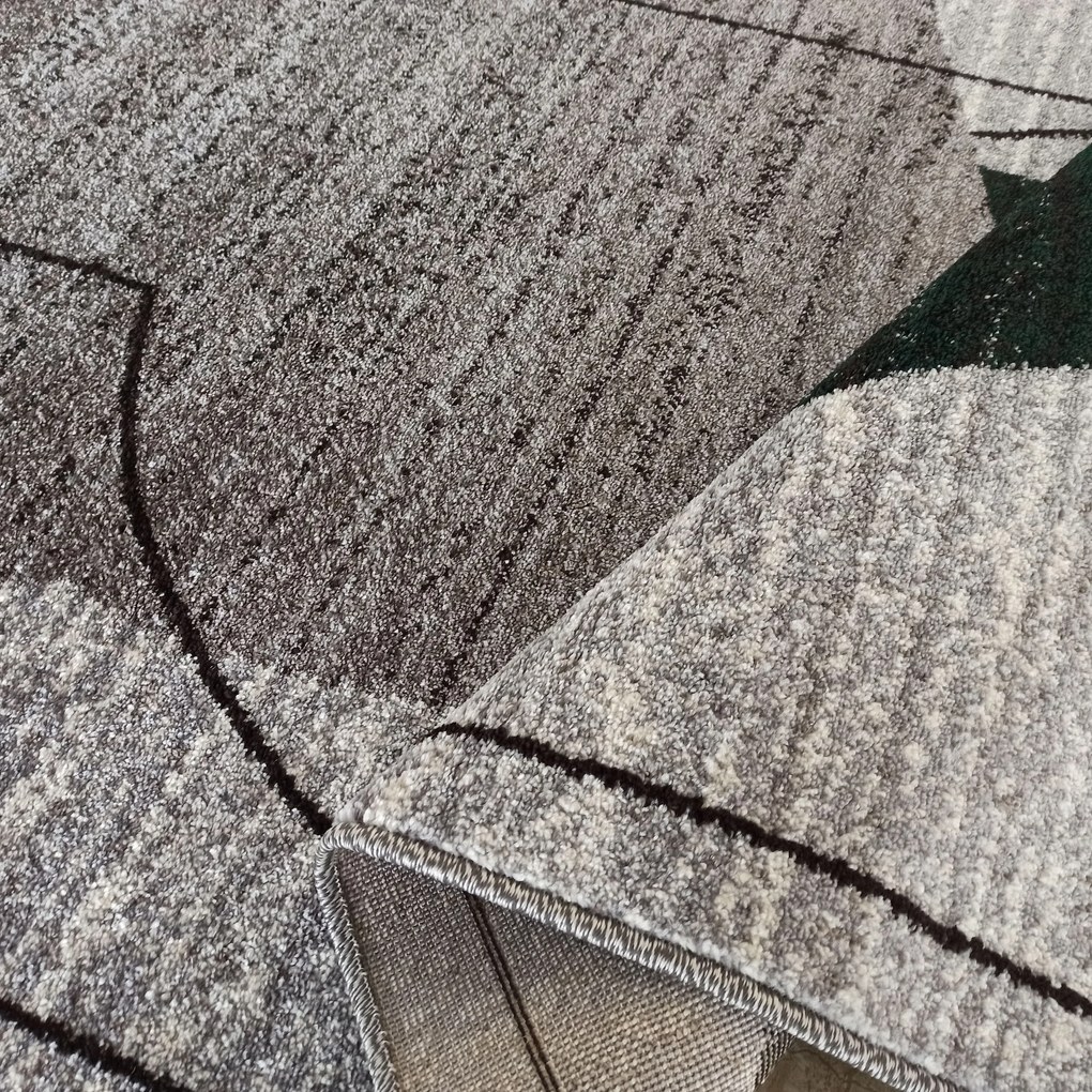 DY Moderný sivo-zelený koberec Otto 06 Rozmer: 80x150 cm