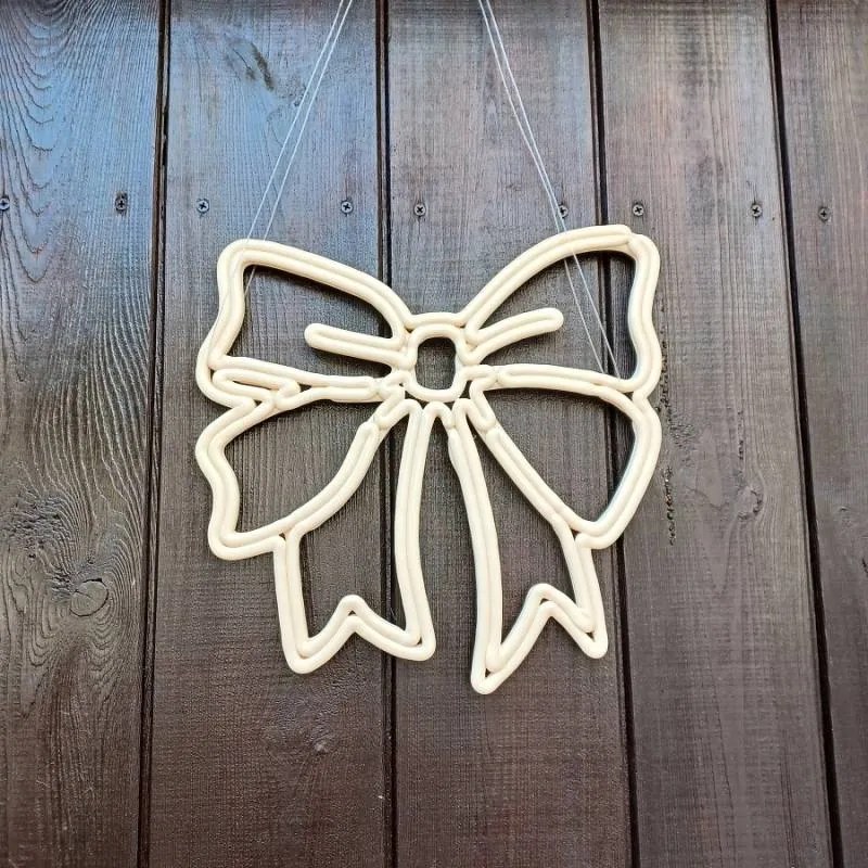 DECOLED Vánoční mašle, 30 cm, bílá