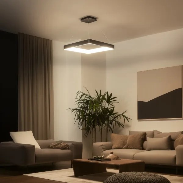 Brilagi - LED stmievateľný luster na lanku FALCON II LED/125W/230V 60x60 cm čierny + diaľkové ovládanie