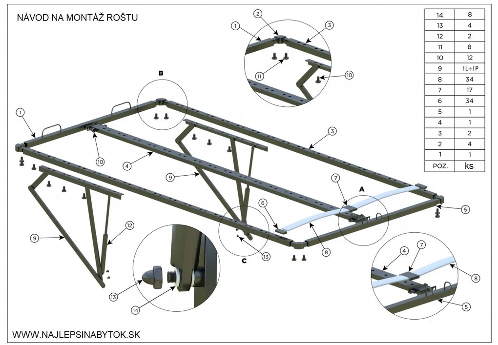 LUISI 160X200 ČALÚNENÁ MANŽELSKÁ POSTEĽ BIELA EKO-KOŽA S ÚLOŽNÝM PRIESTOROM