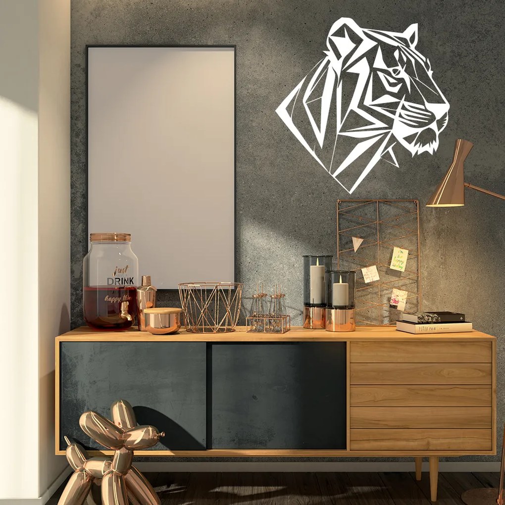 Veselá Stena Samolepka Profil Tigra Farba: černá, Veľkosť: 60 x 60 cm