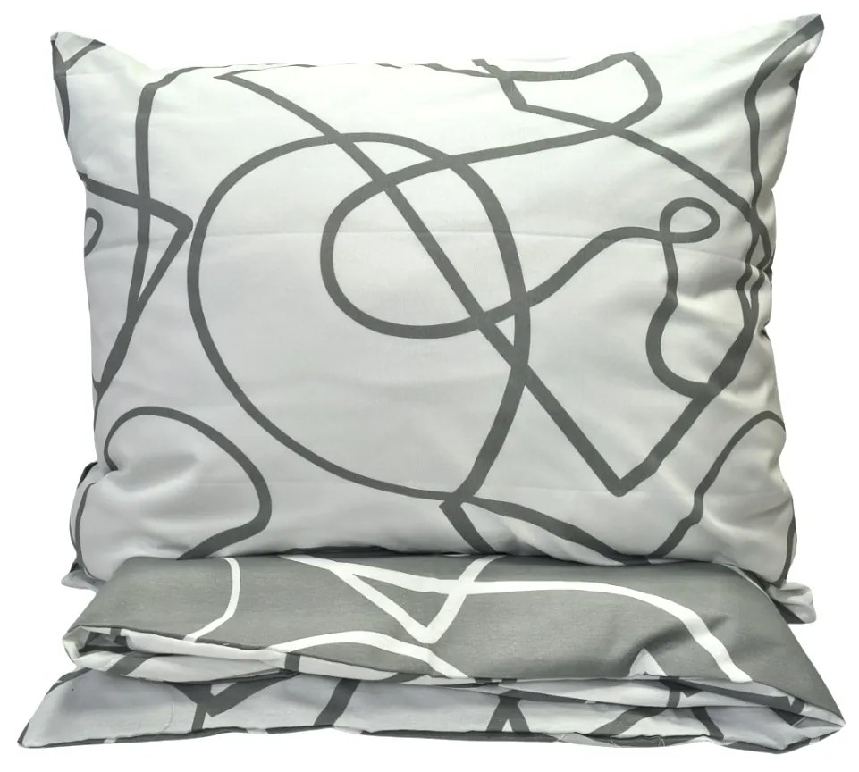 Obliečky bavlnené Merlot sivé 200x140cm+90x70cm TiaHome