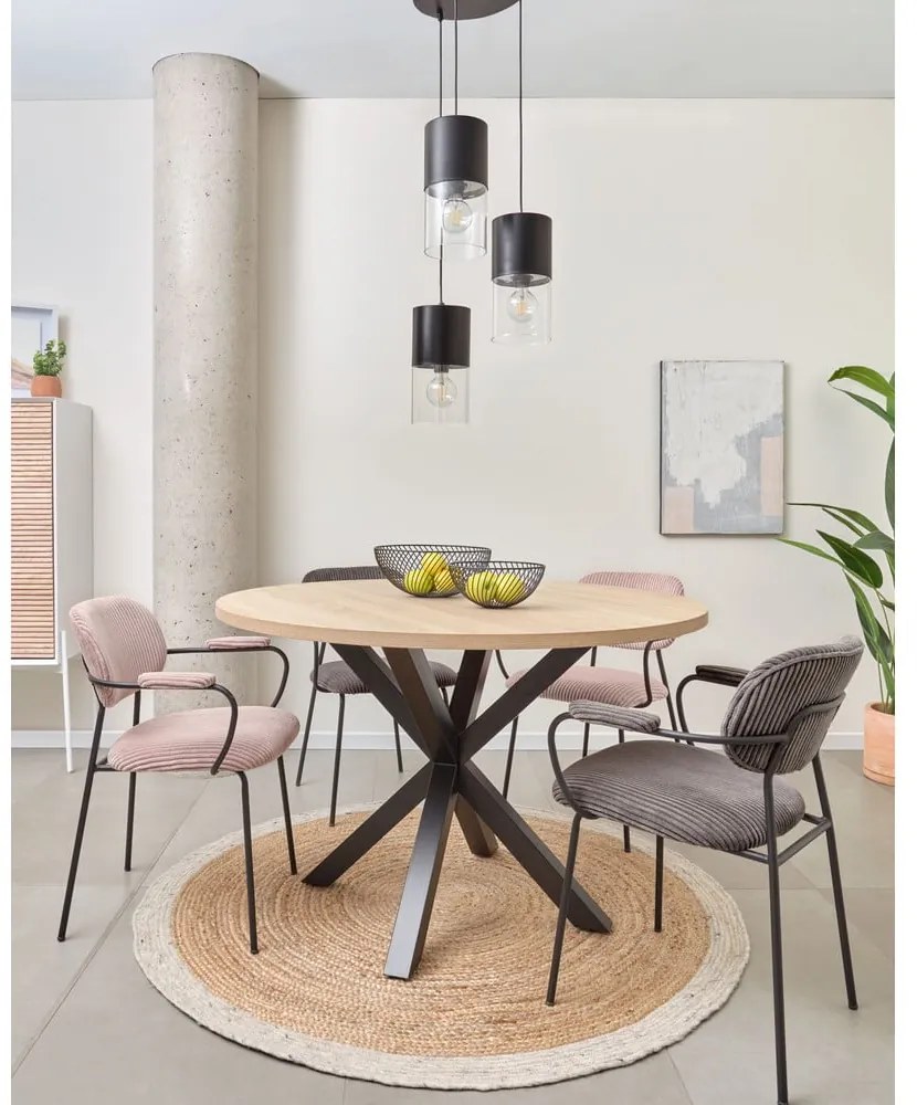 Okrúhly jedálenský stôl v čierno-prírodnej farbe ø 120 cm Argo – Kave Home