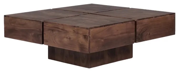 furniture-nabytek.cz - Masívny konferenčný stolík Amberley z akácie, lakovaný, hnedý – 80×80 cm