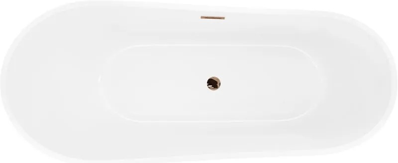 Mexen Dora, voľne stojaca vaňa 170 x 75 cm, biela, ružové zlato prepad, 52071707500-60