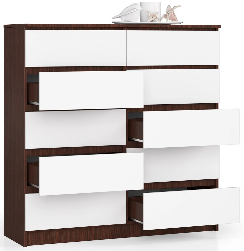 Komoda Kapil III (wenge + biela). Akcia -18%. Vlastná spoľahlivá doprava až k Vám domov. 1069149