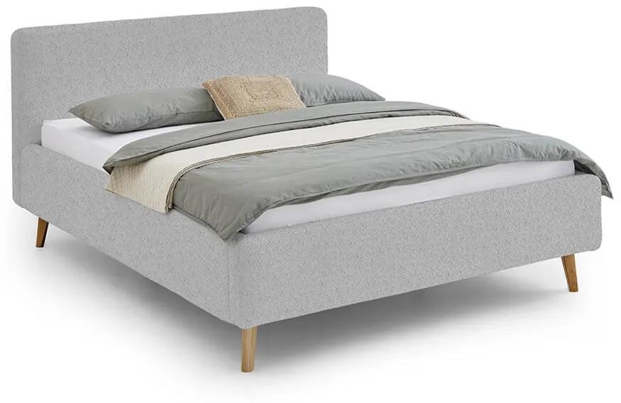 Dvojlôžková posteľ taupe 140 x 200 cm fleece sivá MUZZA