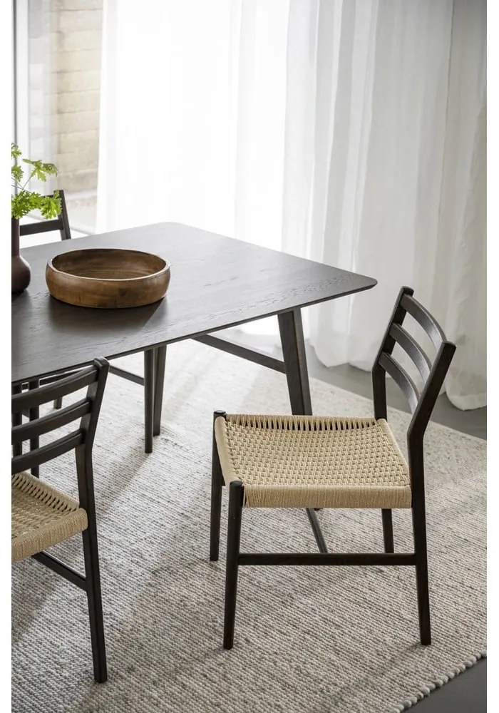 Jedálenská stolička v tmavohnedo-prírodnej farbe v súprave 2 ks Harlan – Rowico