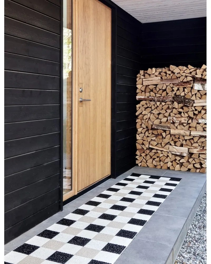 Čierno-krémový vnútorný a vonkajší behúň 70x300 cm Pix Black Vanilla – Pappelina