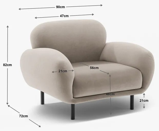 Béžové kreslo z textílie buklé Poppy – Micadoni