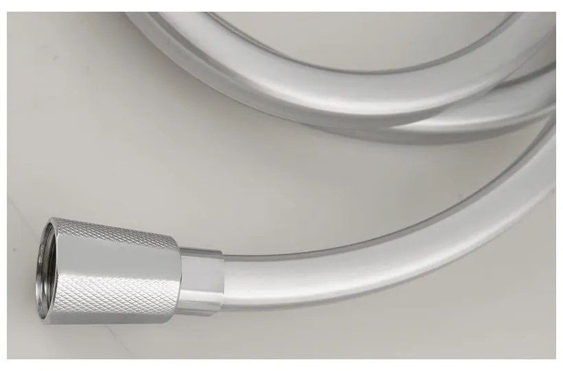 Plastová sprchová hadica v striebornej farbe Quadroflex – Sapho