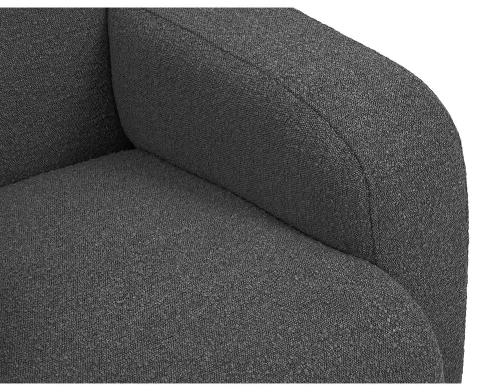 Tmavosivé kreslo z textílie bouclé Molino – Micadoni Home