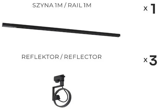 Zuma Line 3560 - Bodové svietidlo do lištového systému MASTER 3xGU10/15W/230V čierna