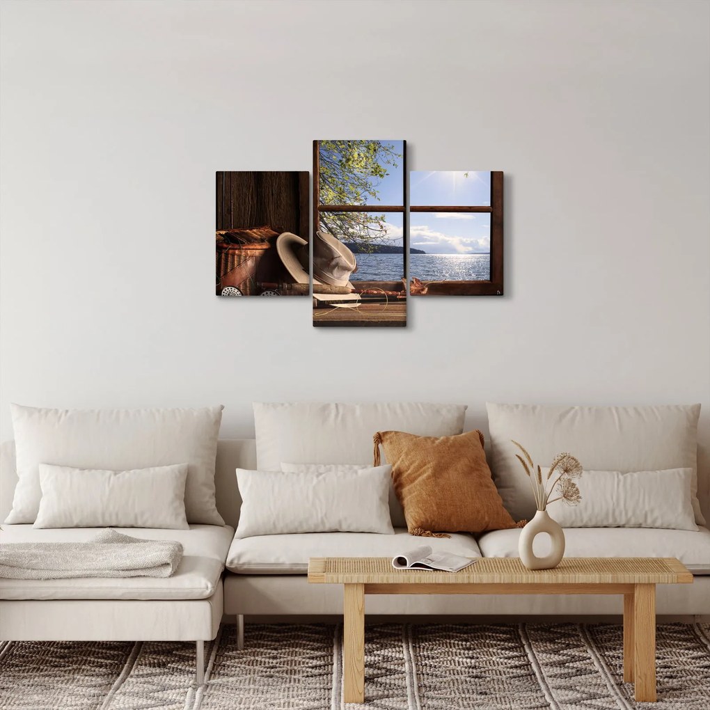Obraz - Rybárska výbava (90x60 cm)