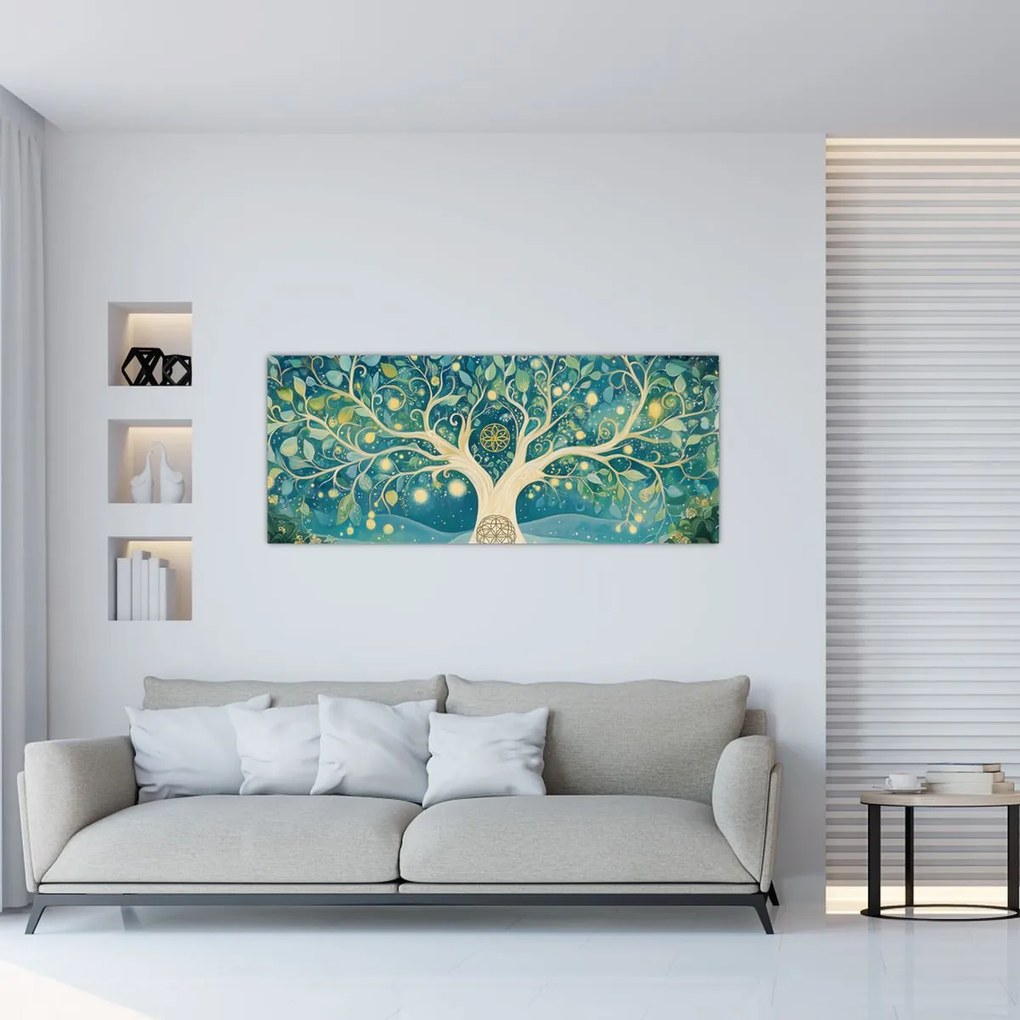Obraz – Magický strom so špirálami (120x50 cm)