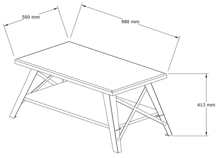 Konferenčný stolík Konik orech z masívu