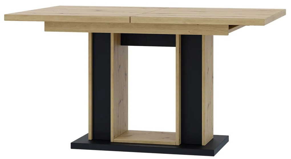 Jedálenský stôl Farug (artisan + čierna) (pre 6 až 8 osôb). Akcia -20%. Vlastná spoľahlivá doprava až k Vám domov. 1055168