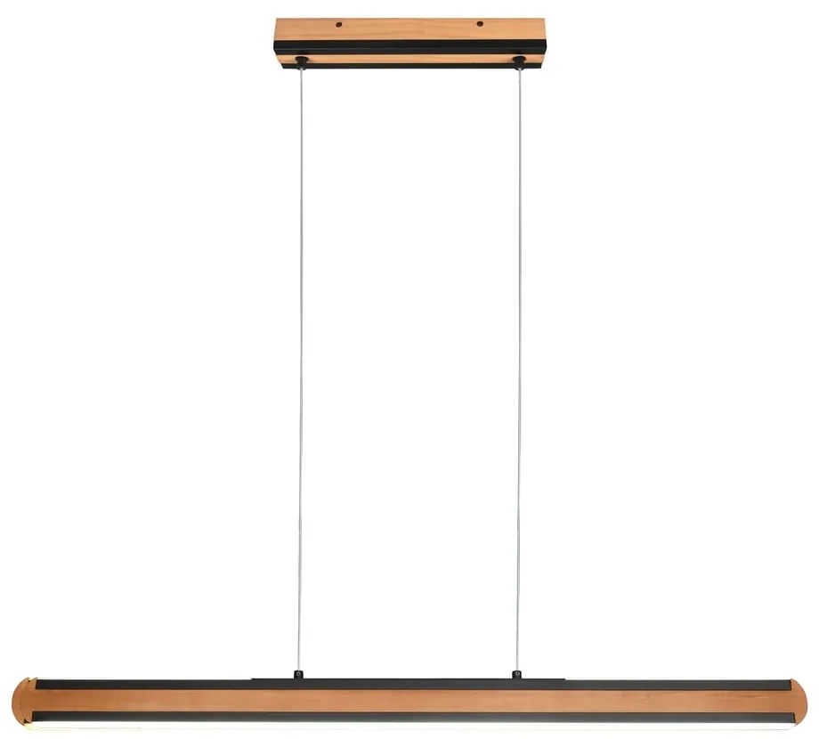 LED závesné svietidlo v čierno-prírodnej farbe Deacon – Trio