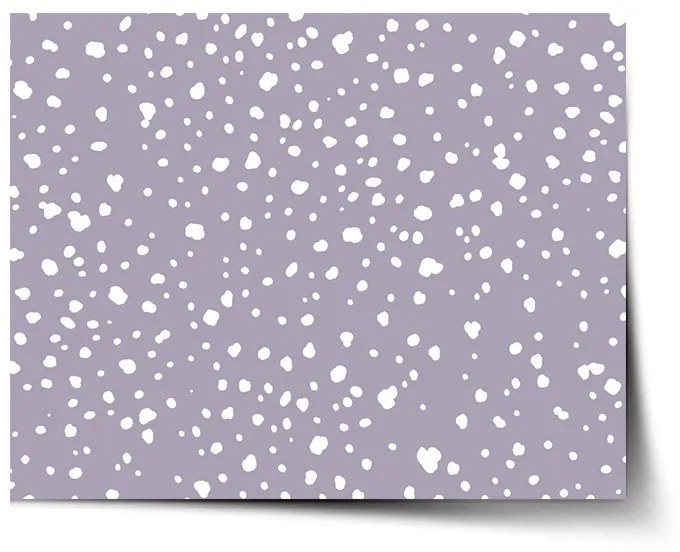Sablio Plagát Biele fliačiky na fialovej - 90x60 cm