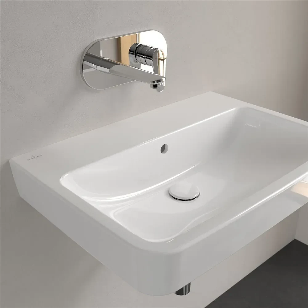 VILLEROY & BOCH O.novo závesné umývadlo bez otvoru (zadná a spodná strana brúsená), s prepadom, 650 x 460 mm, biela alpská, s povrchom AntiBac a CeramicPlus, 4A41KJT2