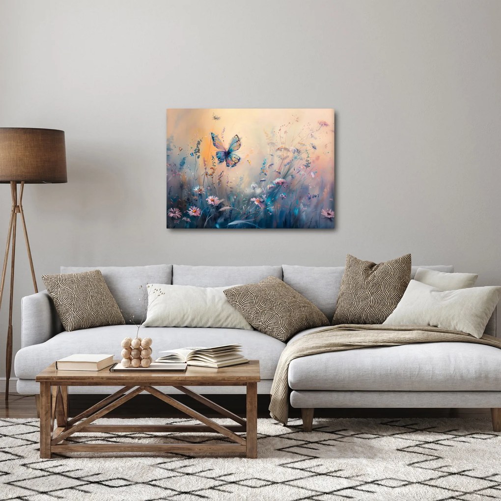 Obraz - Lúka s motýľom II. (70x50 cm)