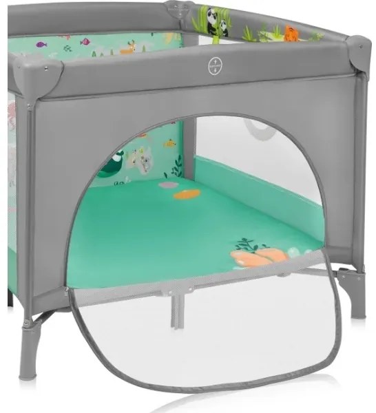 Lionelo - Hracia ohrádka MILLE PLUS Sivá zelená